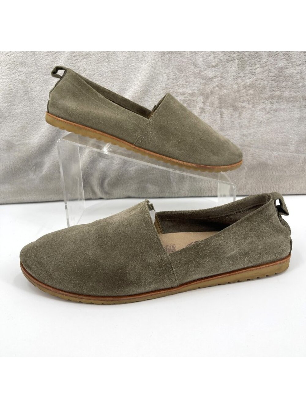 Sorel Ella Suede Slip On Loafer Flat Casual Shoe Dark Taupe